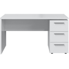 LOUNGITUDE Bureau TIMÉO avec caisson 3 Tiroirs L138cm - 138 x 60 x 74 cm - Usinestreet
