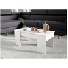 LOUNGITUDE Table basse relevable avec rangement bois mélaminé blanc Doppy 100 cm