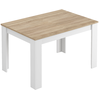 Loungitude - Table à manger THEA extensible L140-190cm - Blanc et bois TU