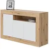 Habitdesign Buffet 3 Portes Et Un Compartiment Effet Bois - L139 X H87 Cm