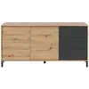 Buffet 2 portes 3 tiroirs BROOKLYN imitation chêne/gris anthracite