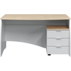 LOUNGITUDE Bureau ROY avec caisson de 3 tiroirs L136cm - 136 x 67 x 74 cm - Usinestreet