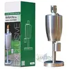 Torche de Jardin exclusive en Acier Inox 27 cm - Durent toute la Nuit - Fermeture Anti-fuite