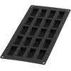 Lékué Moule pâtisserie Mini Financier 20 cavités, silicone platine noir