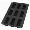 Lékué Moule pâtisserie Mini Cake 9 cavités, silicone platine noir