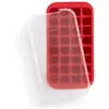 Lékué LEKUE Bac à glaçons maxi 32 cases rouge + couvercle