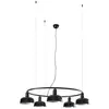 Faro tatawin petit plafonnier suspendu cylindrique à 5 lumières, noir satiné