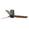 LUMINAIRE CENTER Faro mini punt tub petit ventilateur de plafond dc noir et bois foncé 6 vitesses