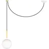 FARO BARCELONA MINE - Suspension déportée Métal/Bois/Verre Blanc Ø18,5cm