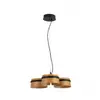 FARO BARCELONA Suspension LED Loop, cerisier/noir, bois, longueur 52 cm