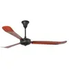 Faro AOBA-Ventilateur de plafond 3 lames Acier/Bois Ø180cm Noir