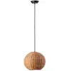 Faro Haka Suspension Globe En Rotin Noir 30cm 2700k