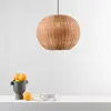 Faro HAKA Suspension globe en rotin noir 53cm 2700K