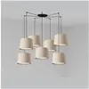 Faro samba suspension noire, beige, suspension, 7 lumières