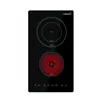 CATA - TD 3002 BK - Plaque vitrocéramique - Noire - 2 zones de cuisson Haute Lumière - 9 niveaux de puissance réglables - Commande tactile avec avertisseur sonore - Puissance 3 kW - Largeur 30 cm