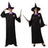 RueDeLaFete Déguisement sorcier AC-DÉCO - Adulte XS/S - Chapeau et robe noire en polyester
