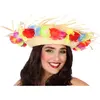 RueDeLaFete Chapeau de paille à fleurs - adultes