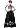 Déguisement Femme Squelette Mexicain - ATOSA - Robe longue et ceinture - Halloween