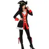 Atosa Deguisement De Capitaine De Pirate Femme Anglais - Noir / rouge - T-2