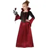 Atosa Déguisement vampire rouge et noir fille Halloween 7 à 9 ans