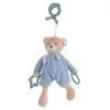 Creaciones Llopis Peluche Hochet Activity Bleu Ours Pince Velours 26 cm