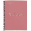 Cahier - MIQUEL RIUS - A4 - 80 pages perforées - Petits carreaux - Rose