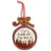 Enesco - Décoration de sapin à suspendre boule de noël rouge en bois