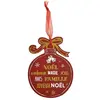 Décoration de sapin à suspendre boule de noël rouge en bois