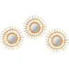 Wadiga Set de 3 miroirs ronds en bambou 28x28cm