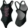 Maillot de bain de natation Turbo Train Hard bretelles larges noir femme - S