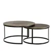 GINER Y COLOMER Table basse plateau bronze et pieds métal doré