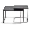 Lot de 2 tables basses fer noir 62x62x86cm - décoration d'autrefois