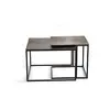 GINER Y COLOMER Set de deux tables basses plateau bronze et pieds métal
