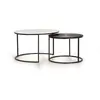 GINER Y COLOMER Lot de 2 tables basses avec structure et plateaux en métal