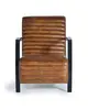 GINER Y COLOMER Fauteuil en cuir marron et métal