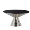 GINER Y COLOMER Table basse verre trempé et base métallique 40x76 cm