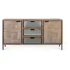 GINER Y COLOMER Buffet fait à la main en bois d'acacia et métal 160cm