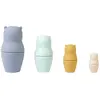 Saro Baby Silicone Didactic Matrioskas jouet d’activité Mist Blue 4 pcs