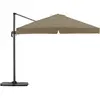 Defora Home Pack parasol déporté carré 3m taupe avec socles et housse