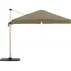 Defora Home Pack parasol déporté carré 3m taupe avec socles et housse
