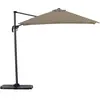 Defora Home Pack parasol déporté carré 2,5m taupe avec socles et housse