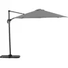 Defora Home Pack parasol déporté rond 3m gris clair avec socles et housse