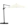 Defora Home Pack parasol déporté rond 3m écru avec socles et housse