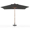 Defora Home Parasol en bois carré 3x3 noir