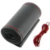 Sumex housse de guidon avec lacet universel 37-39 cm cuir noir/rouge