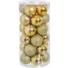 BigBuy Christmas Wadiga - Set de 30 boules de Noël dorées brillant, mat, paillettes - 6cm
