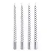 WADIGA Set de 4 bougies de Noël torsadées argentées - 20cm
