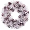 Wadiga Couronne de l'Avent enneigée pommes de pin décoration Noël - 35cm
