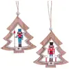Wadiga Set de 2 décorations de Noël en bois Soldats casse-noisette - 10x22cm