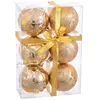 WADIGA Set de 6 boules de Noël dorées Cerf - 6cm